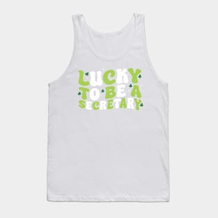 Funny Saying Lucky To Be A Secretary School St Patricks Day Tank Top